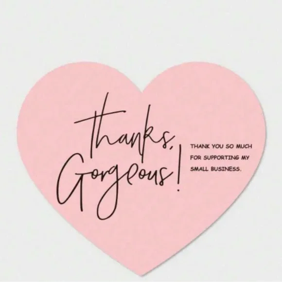 50 Heart-Shaped Thank You Stickers You Choose - Picture 2 of 4